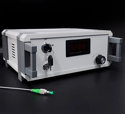 520nm 50mW 단일 모드 편광 유지 파이버 레이저 시스템 적용
